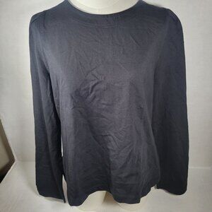 J.Crew Puff Sleeve Button Back Long Sleeve Cotton Top Size M